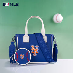 MLB-MT103 MLB New York Mets Team Tote/Crossbody with Baseball Coin Pouch