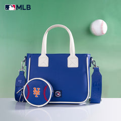 MLB-MT103 MLB New York Mets Team Tote/Crossbody with Baseball Coin Pouch