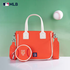 MLB-MT103 MLB New York Mets Team Tote/Crossbody with Baseball Coin Pouch