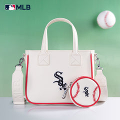 MLB-SX103 MLB Chicago White Sox Team Tote/Crossbody with Baseball Coin Pouch