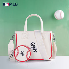 MLB-SX103 MLB Chicago White Sox Team Tote/Crossbody with Baseball Coin Pouch