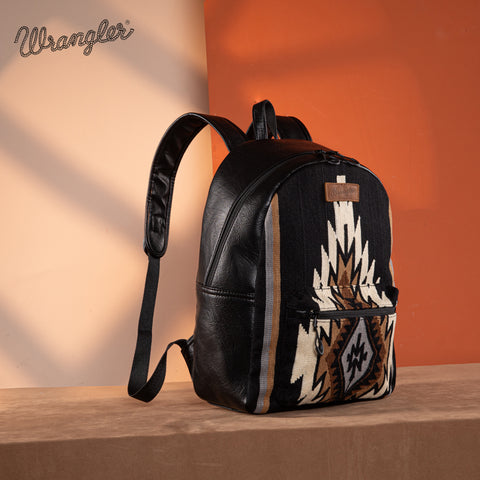 WG174-9115   Wrangler Southwestern Knitted Backpack - Black