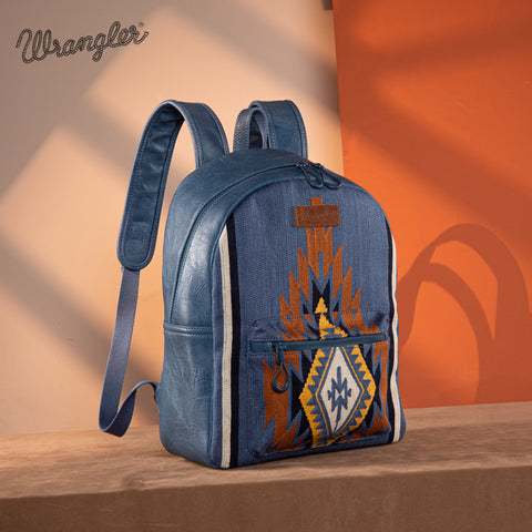 PRE-ORDER  WG174-9115   Wrangler Southwestern  Knitted Backpack - Jean