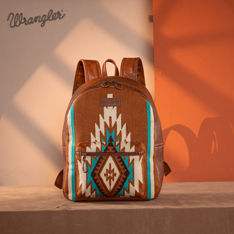 PRE-ORDER  WG174-9115   Wrangler Southwestern Knitted Backpack - Brown