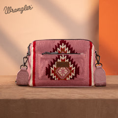 WG174-1832 Wrangler Southwestern Knitted Crossbody Bag - Hot Pink