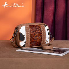 MW1318-8365 Montana West Tooled Collection Crossbody - Brown