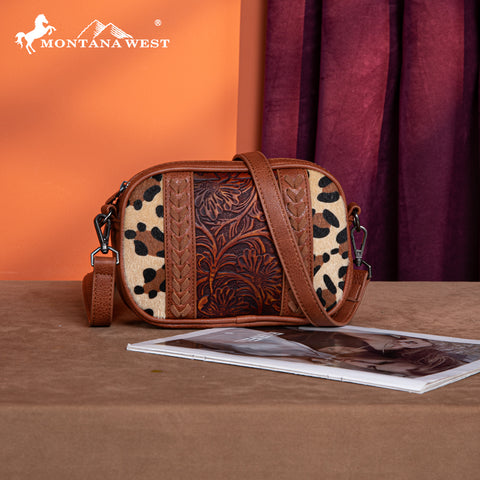 MW1318-8365 Montana West Tooled Collection Crossbody - Leopard