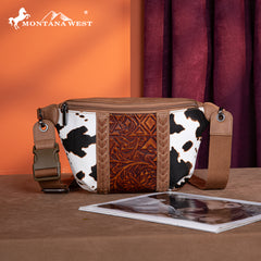 MW1318-194 Montana West Tooled Collection Fanny Pack - Brown