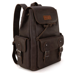 WG143-9110  Wrangler 100%  Genuine Leather Backpack - Coffee