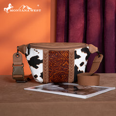 MW1318-194 Montana West Tooled Collection Fanny Pack - Brown