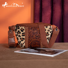 MW1318-194 Montana West Tooled Collection Fanny Pack - Leopard