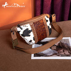 MW1318-194 Montana West Tooled Collection Fanny Pack - Brown