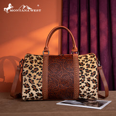 MW1318-5110 Montana West Tooled Collection Duffle Bag - Leopard