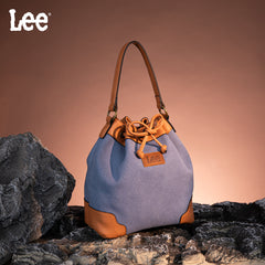 LEE53-003  LEE  Waxed Canvas Drawstring Hobo Bag/Crossbody