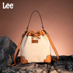 LEE53-003  LEE  Waxed Canvas Drawstring Hobo Bag/Crossbody