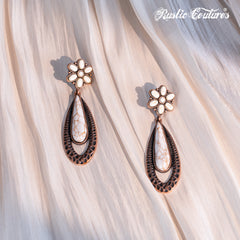 RCE-1132   Rustic Couture's  Navajo Oval Artificial  Stone Dangling Earring