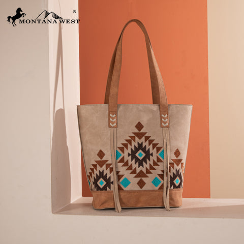 MW1312G-8317  Montana West Embroidered Collection Tote