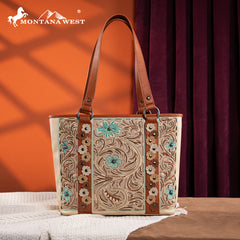 MW1313G-8317 Montana West Embroidered Concealed Carry Tote