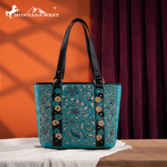 MW1313G-8317 Montana West Embroidered Concealed Carry Tote