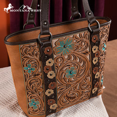 MW1313G-8317 Montana West Embroidered Concealed Carry Tote