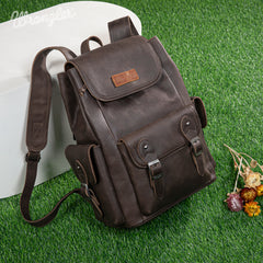 WG143-9110  Wrangler 100%  Genuine Leather Backpack - Coffee