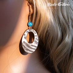 RCE-1129  Rustic Couture's   Western Artificial Stone Hoop Earring