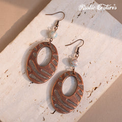 RCE-1129  Rustic Couture's   Western Artificial Stone Hoop Earring