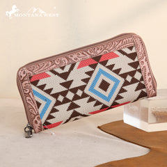 MW1292-W022  Montana West Tapestry Aztec Collection Wallet