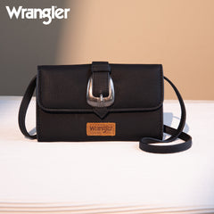 WG168-W012  Wrangler Buckle Wallet /Shoulder Bag/Crossbody- Black