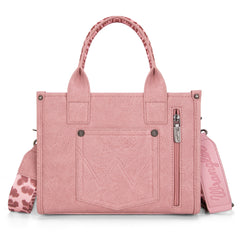 WG102-8120S  Wrangler Leopard  Print Concealed Carry Tote/Crossbody - Pink