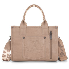 WG102-8120S  Wrangler Leopard Print Concealed Carry Tote/Crossbody - Tan