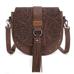 WG160-60113   Wrangler Western Tooled Saddle Bag Crossbody