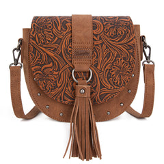 WG160-60113   Wrangler Western Tooled Saddle Bag Crossbody