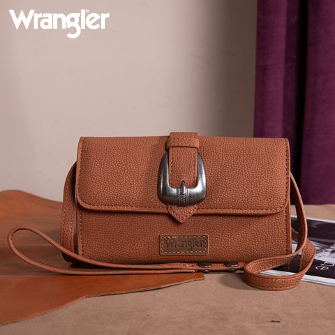 WG168-W012   Wrangler Buckle Wallet/Shoulder Bag/Crossbody -Brown