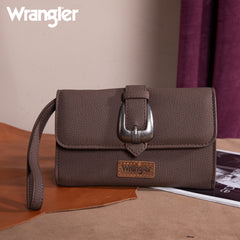 WG168-W012  Wrangler Buckle Wallet /Shoulder Bag/Crossbody- Coffee