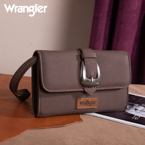 WG168-W012  Wrangler Buckle Wallet /Shoulder Bag/Crossbody- Coffee