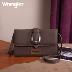 WG168-W012  Wrangler Buckle Wallet /Shoulder Bag/Crossbody- Coffee