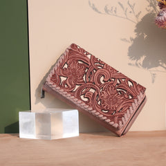 TR186-W010  Trinity Ranch Floral Tooled Collection Wallet