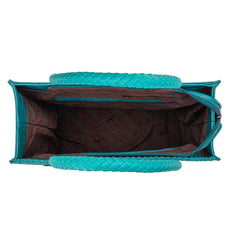 MW1273G-8250 Montana West Tooled  Concealed Carry Tote- Turquoise