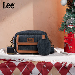 LEE58-005  LEE Denim Canvas Shoulder/Crossbody Bag with Detachable Mini Pouch