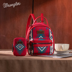 WG174-8600 Wrangler Southwestern Knitted Mini Backpack With Coin Pouch -Red