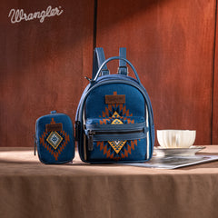 WG174-8601  Wrangler Southwestern Knitted Mini Backpack With Coin Pouch - Jean