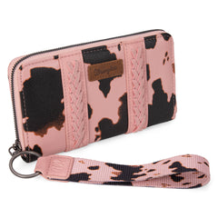 WG133-W006  Wrangler Cow Print Wallet  -Pink