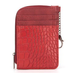 WG102-W005 Wrangler  Wrangler Croc Print  Mini Zip Card Case - Burgundy