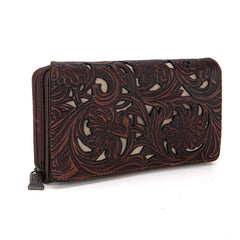 TR188-W010  Trinity Ranch Floral Tooled Collection Wallet