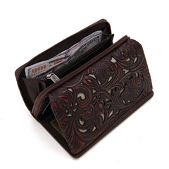 TR188-W010  Trinity Ranch Floral Tooled Collection Wallet