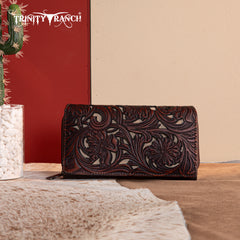 TR188-W010  Trinity Ranch Floral Tooled Collection Wallet