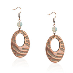 RCE-1129  Rustic Couture's   Western Artificial Stone Hoop Earring