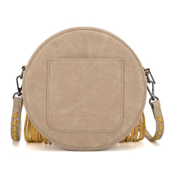 MW1298-118 Montana West Tooling Collection Crossbody Circle Bag Tan