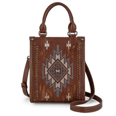 MW1317-1831  Montana West Embroidered Aztec Small Tote/Crossbody